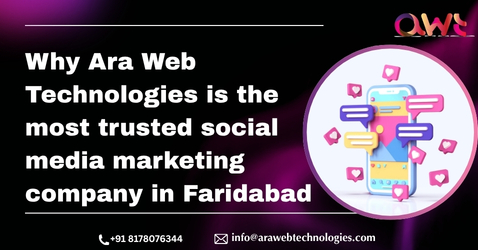 Ara Web Technologies social media marketing company in Faridabad banner.
