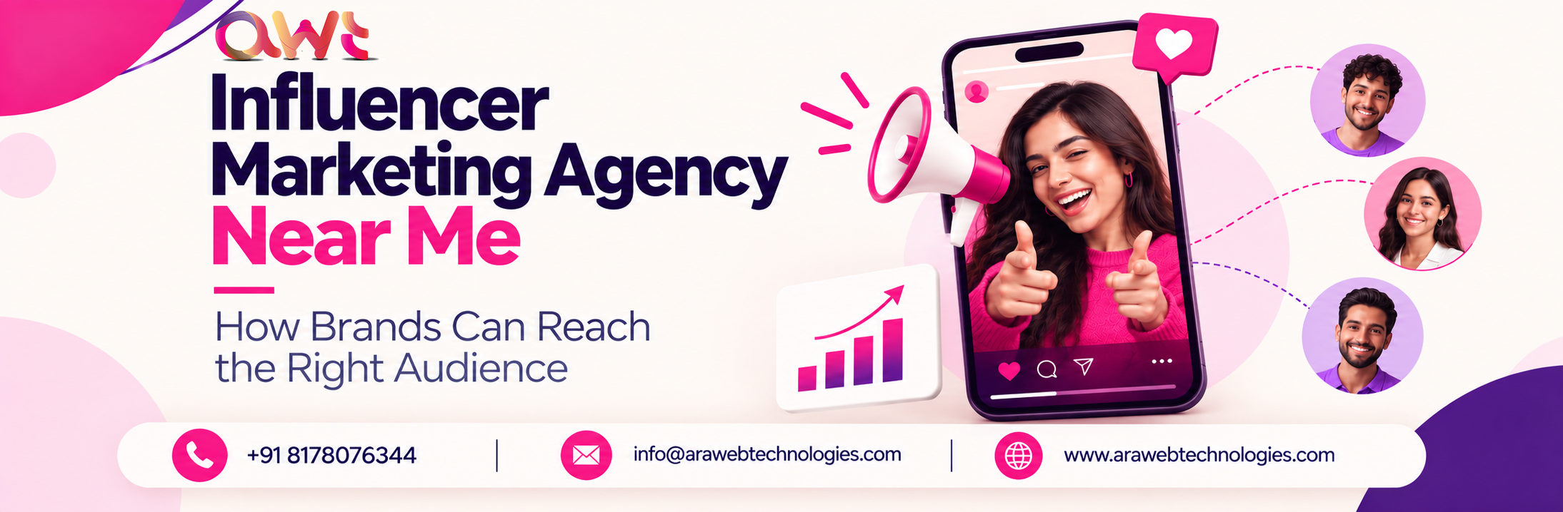 Influencer Marketing Agency Near Me offering influencer collaborations, social media promotions, brand awareness campaigns, and audience engagement strategies for business growth.